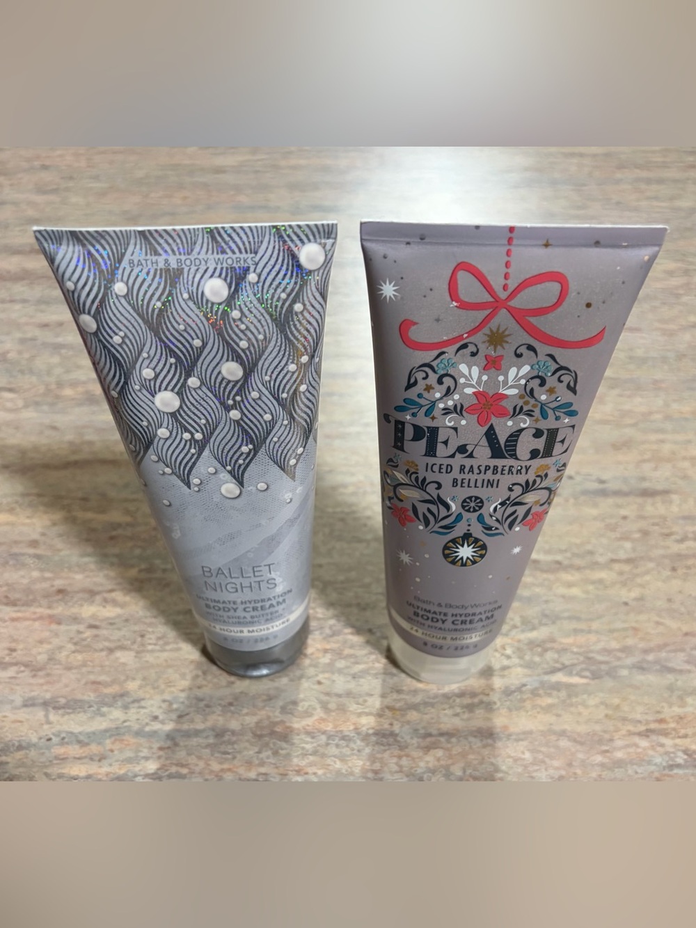 Bath & Body Works Peace Iced Raspberry Bellini and Ballet Nights Body Cream Duo